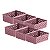 Kit 6 Cesto Organizador Gaveta Rattan 19x13x6,5cm Multiuso Meia Joia Rosa - Paramount - Imagem 1