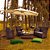 Kit Ombrelone Lateral Suspenso 3m Bora Bora Com Manivela + Base 60L Quadrada - Mor - Imagem 3