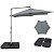 Kit Ombrelone Lateral Suspenso 3m Veneza Com Manivela + Base 60L Quadrada - Belfix - Imagem 3