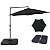 Kit Ombrelone Lateral Suspenso 3m Veneza Com Manivela + Base 60L Quadrada - Belfix - Imagem 7