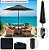 Kit Ombrelone 2,5m Ipanema Preto Com Manivela Articulado + Base Plástica - AMZ - Imagem 3