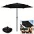 Kit Ombrelone 2,5m Ipanema Preto Com Manivela Articulado + Base Plástica - AMZ - Imagem 1