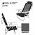 Kit 3 Cadeira Reclinável Sunny 6 Posições Em Alumíno Para Praia Piscina Camping Preta - 063007 Belfix - Imagem 2