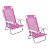 Kit 2 Cadeira Reclinável Sunny 6 Posições Alumíno Praia Piscina Camping Rosa - 063010 Belfix - Imagem 1