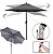Kit Ombrelone Guarda Sol 3m Articulado Cinza com Base Revestida Madeira Jardim Piscina Praia - AMZ - Imagem 4