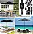 Kit Ombrelone Guarda Sol 3m Articulado Preto com Base Revestida Madeira Jardim Piscina Praia - AMZ - Imagem 3