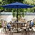 Kit Ombrelone Guarda Sol 3m Articulado Azul com Base Revestida Madeira Jardim Piscina Praia - AMZ - Imagem 3