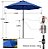 Kit Ombrelone Guarda Sol 3m Articulado Azul com Base Revestida Madeira Jardim Piscina Praia - AMZ - Imagem 5