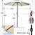 Kit Ombrelone Guarda Sol 3m Articulado Bege com Base Revestida Madeira Jardim Piscina Praia - AMZ - Imagem 7