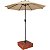 Kit Ombrelone Guarda Sol 3m Articulado Bege com Base Revestida Madeira Jardim Piscina Praia - AMZ - Imagem 1