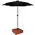 Kit Ombrelone Guarda Sol Ipanema 2,5m Articulado Preto com Base Revestida Madeira Jardim Piscina Praia - AMZ - Imagem 1