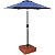 Kit Ombrelone Guarda Sol Ipanema 2,5m Articulado Azul com Base Revestida Madeira Jardim Piscina Praia - AMZ - Imagem 1