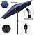 Kit Ombrelone Guarda Sol Ipanema 2,5m Articulado Azul com Base Revestida Madeira Jardim Piscina Praia - AMZ - Imagem 2