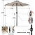 Kit Ombrelone Guarda Sol Ipanema 2,5m Articulado Bege com Base Revestida Madeira Jardim Piscina Praia - AMZ - Imagem 10