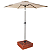 Kit Ombrelone Guarda Sol Ipanema 2,5m Articulado Bege com Base Revestida Madeira Jardim Piscina Praia - AMZ - Imagem 1