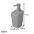 Dispenser Porta Sabonete Líquido 350ml Banheiro New Square Cinza - 10451 Coza - Imagem 4