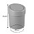 Kit Cozinha Dispenser Porta Detergente Lixeira Tampa Click 5,4L Cinza - Coza - Imagem 3