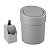 Kit Cozinha Dispenser Porta Detergente Lixeira Tampa Click 5,4L Cinza - Coza - Imagem 1