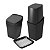 Kit Banheiro Porta Cotonete Escova Saboneteira New Square Preto - Coza - Imagem 1