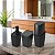 Kit Banheiro Porta Escova Cotonete Dispenser New Square Preto - Coza - Imagem 2