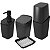 Kit Banheiro Porta Escova Cotonete Dispenser Saboneteira New Square Preto - Coza - Imagem 1