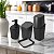 Kit Banheiro Porta Escova Cotonete Dispenser Saboneteira New Square Preto - Coza - Imagem 2