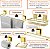 Kit Banheiro Suporte Porta Shampoo Papel Higiênico Saboneteira Toalheiros Ventosa Dourado - Future - Imagem 2