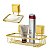 Kit Banheiro Suporte Porta Shampoo Saboneteira Ventosa Dourado - Future - Imagem 1