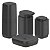 Kit Banheiro 4pç Saboneteira + Porta Escova + Dispenser + Suporte Cotonete Algodão Preto - Aura Ou - Imagem 1