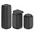 Kit Banheiro 3pç Porta Escova Cotonete Algodão + Dispenser Sabonete 380ml Preto - Aura Ou - Imagem 1
