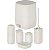 Kit Banheiro 6pç Lixeira 6L + Porta Sabonete Escova Cotonete Dispenser Bege - Aura Ou - Imagem 1