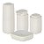 Kit Banheiro 4pç Saboneteira + Porta Escova + Dispenser + Suporte Cotonete Algodão Bege - Aura Ou - Imagem 1