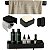 Kit Banheiro 5pç Saboneteira + Papeleira + Porta Shampoo + Toalheiro Gancho Com Adesivo Preto - Eleve Ou - Imagem 1