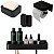 Kit Banheiro 4pç Saboneteira + Papeleira + Porta Shampoo + Gancho Com Adesivo Preto - Eleve Ou - Imagem 1