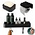 Kit Banheiro 3pç Saboneteira + Papeleira + Porta Shampoo Com Adesivo Preto - Eleve Ou - Imagem 1