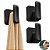 Kit 3 Ganchos Multiuso Porta Toalha de Parede Com Adesivo Preto - Eleve GPE100PTF Ou - Imagem 1