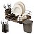 Kit Cozinha Lixeira 2,5L + Porta Talher + Escorredor De Louça Bandeja Cor Café - Future - Imagem 1