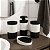 Kit Banheiro 4 Peças Porta Escova Algodão Sabonete Líquido Barra Branco Preto - Code 405040 Crippa - Imagem 2