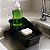Kit Organizador de Pia + Escorredor de Louça + Lixeira 2,5 Litros Com Tampa Cozinha Preto - Pop Crippa - Imagem 4