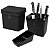 Kit Organizador de Pia + Escorredor Talheres + Lixeira 2,5 Litros Com Tampa Cozinha Preto - Pop Crippa - Imagem 1