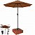 Kit Ombrelone Guarda Sol 3m Articulado Maresias Marrom Com Base Revestida Madeira - AMZ - Imagem 1