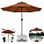 Kit Ombrelone Guarda Sol 3m Com Manivela Articulado Maresias Marrom Com Base Plástica Branca - AMZ - Imagem 1