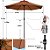 Kit Ombrelone Guarda Sol 3m Com Manivela Articulado Maresias Marrom Com Base Plástica Preta - AMZ - Imagem 5