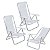Kit 3 Cadeiras de Praia Reclinável 4 Posições Alumínio Lazy Sannet Branca - 023001 Belfix - Imagem 1