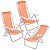 Kit 3 Cadeiras de Praia Reclinável 4 Posições Alumínio Lazy Sannet Laranja - 023011 Belfix - Imagem 1
