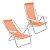 Kit 2 Cadeiras de Praia Reclinável 4 Posições Alumínio Lazy Sannet Laranja - 023011 Belfix - Imagem 1