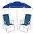 Kit Praia 2 Cadeiras Alta + Guarda Sol Premium 2m Bagum Alumínio Azul - Mor - Imagem 1