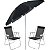 Kit 2 Cadeiras Alta Alumínio + Guarda Sol Bagum 2m Preto - Belfix - Imagem 1