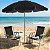 Kit 2 Cadeiras Alta Alumínio + Guarda Sol Bagum 2m Preto - Belfix - Imagem 3