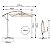 Kit Ombrelone Lateral Suspenso 2,5 Metros TAIPU Bege + Base 60 Litros Quadrada Piscina Jardim - AMZ - Imagem 5